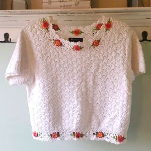 Vintage/Retro Crocheted Crop Top